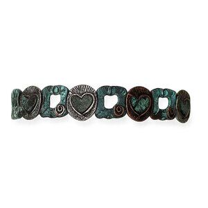Steampunk Heart Frame  Bracelet Patina Jewelry b30
